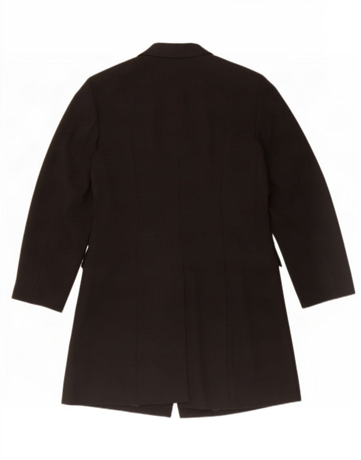 Dkny Damen Mantel US 14 XL Schwarze Wolle