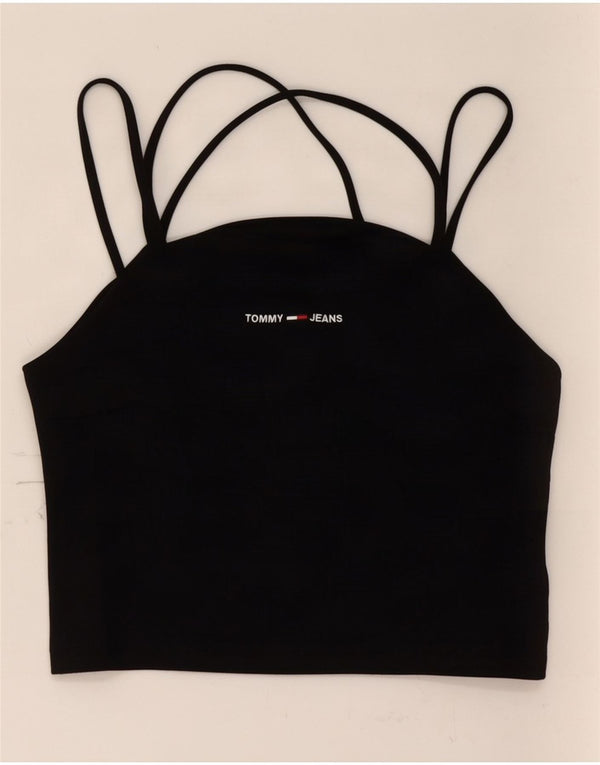 Tommy Hilfiger Damen Crop Neckholder Top UK 12 Medium Schwarz