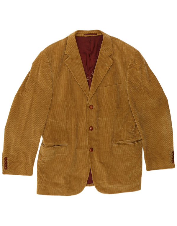 Gant Mens 3 Button Corduroy Blazer Jacket IT 50 Large Beige Cotton