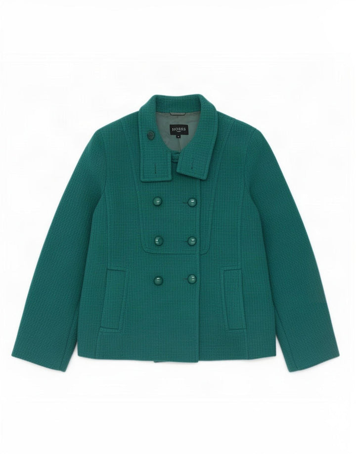 Hobbs Damen Pea Coat UK 14 Große grüne Wolle