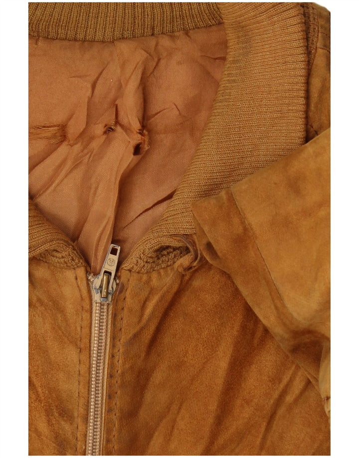 VINTAGE Herren Wildleder Bomberjacke UK 38 Medium Beige