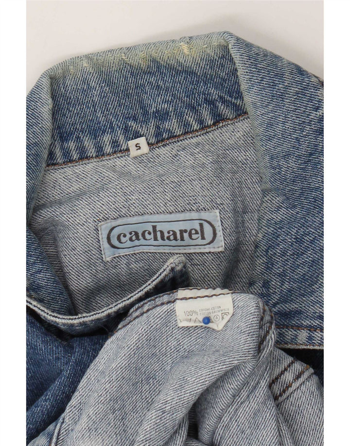 Cacharel Herren Jeansjacke UK 36 Small Blaue Baumwolle