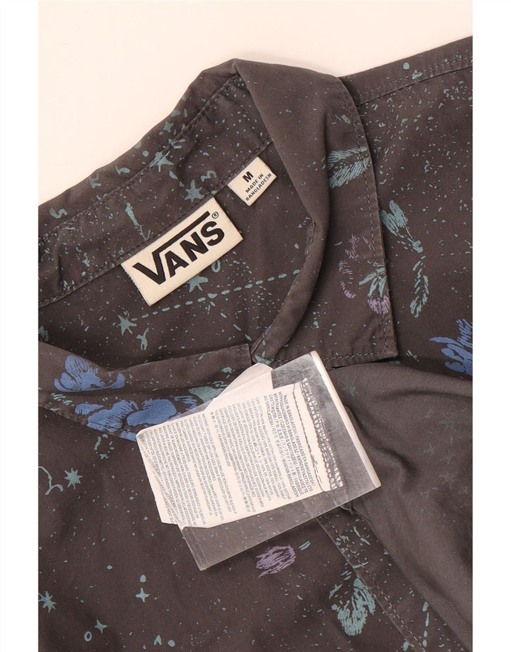 VANS Herren-Kurzarmhemd aus mittelgrauer Baumwolle mit Blumenmuster