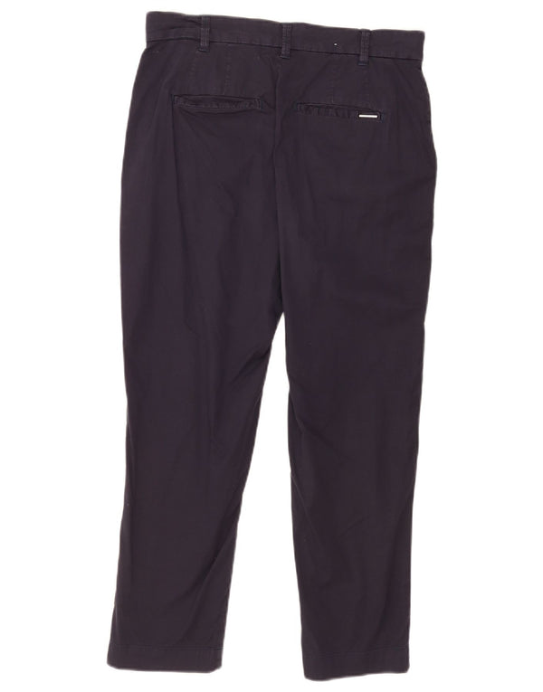 Guess Crop Straight Chino-Hose für Damen, Größe M, W28, L24, Marineblau, Baumwolle