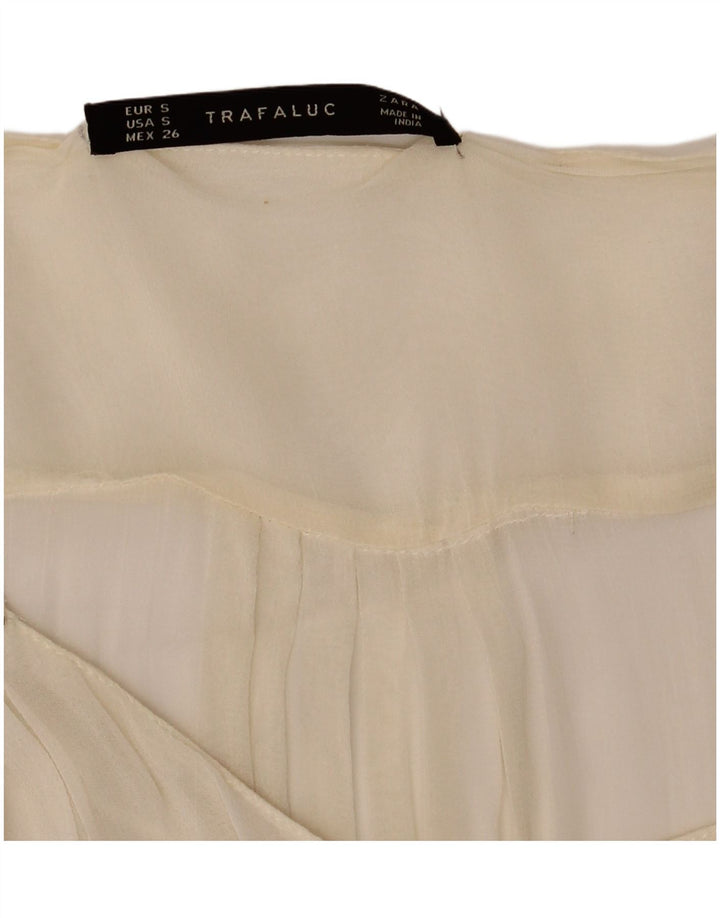 Übergroßes, durchsichtiges, langärmliges Blusenoberteil für Damen von Zara, Gr. 10, Größe S, Beige