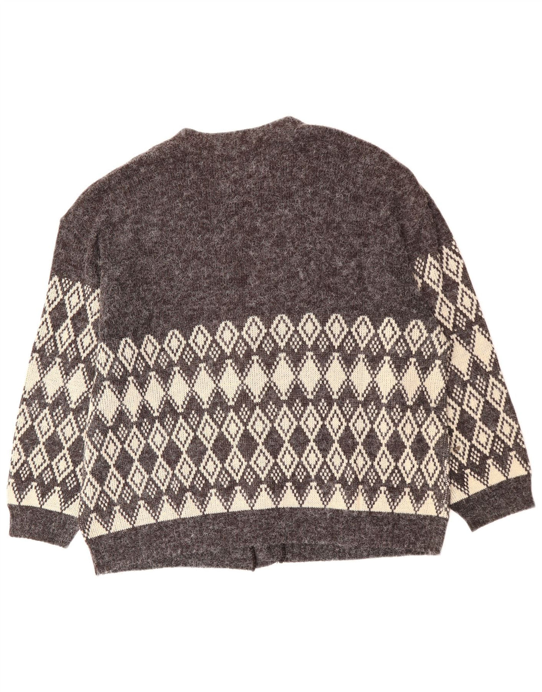 VINTAGE Herren Strickjacke XL Grau Argyle/Diamant