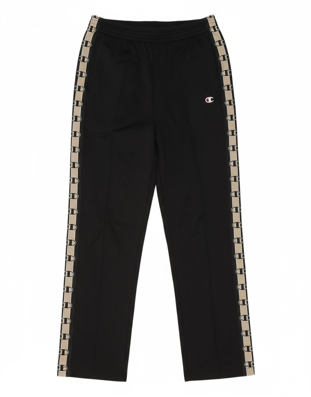 CHAMPION Mens Graphic Tracksuit Trousers Small Black Polyester