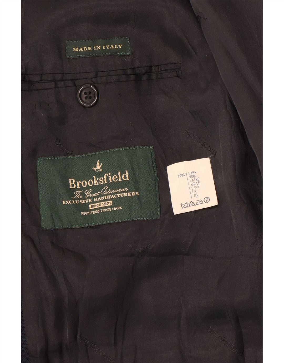 Brooksfield Herren-Blazer mit 3 Knöpfen, UK 40, große marineblaue Wolle