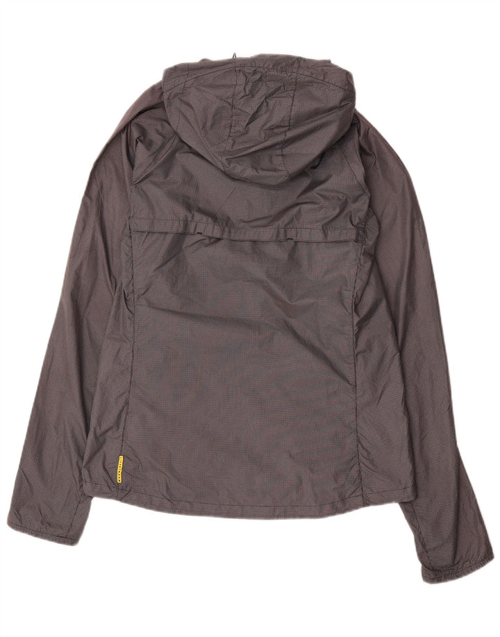 Nike Herren-Regenjacke mit Kapuze, UK 36, Größe S, graues Gingham-Polyester