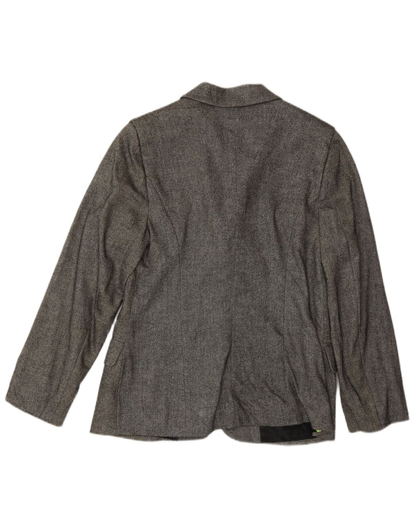 Krizia Damen-Blazer mit 2 Knöpfen, IT 44, mittelgraue Wolle