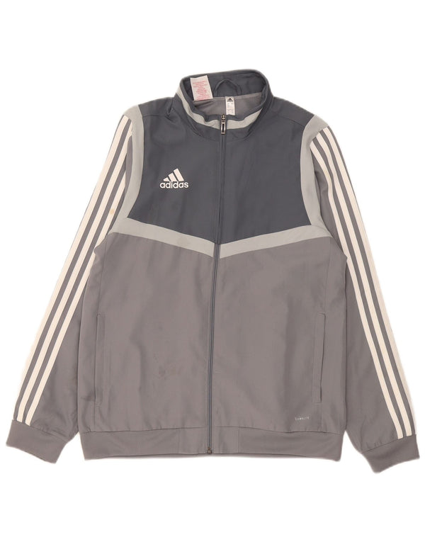 Adidas Jungen Climalite Trainingsanzug Top Jacke 13–14 Jahre Grau Farbblock