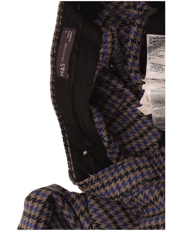 Marks & Spencer Damen Anzughose UK 14 Large W34 L32 Grauer Hahnentritt