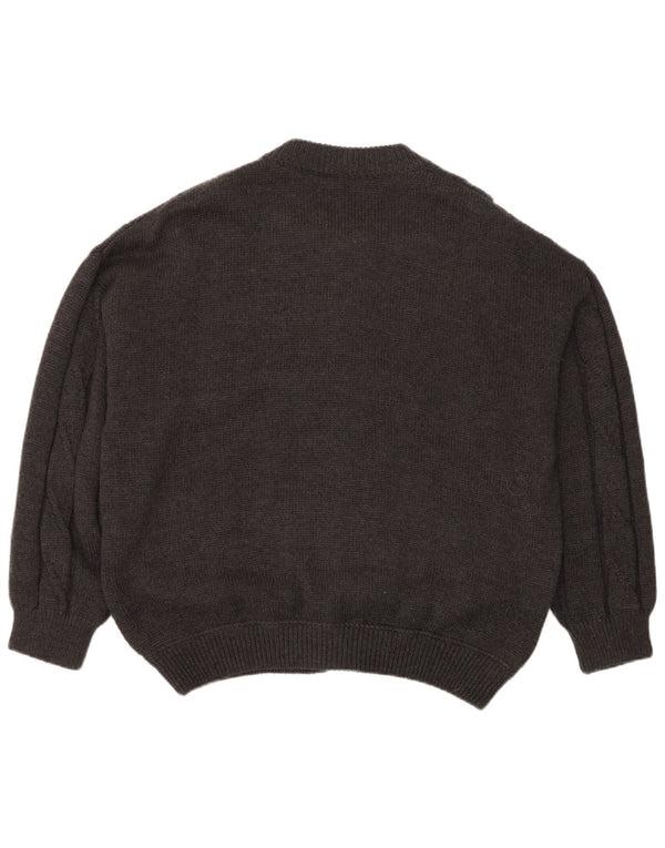 Vintage Herren Cardigan Pullover 2XL Graue Wolle