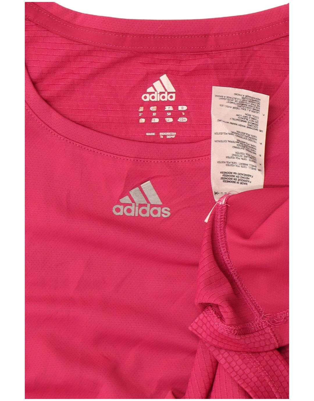 Adidas Damen T-Shirt Top UK 18 XL Rosa Polyester