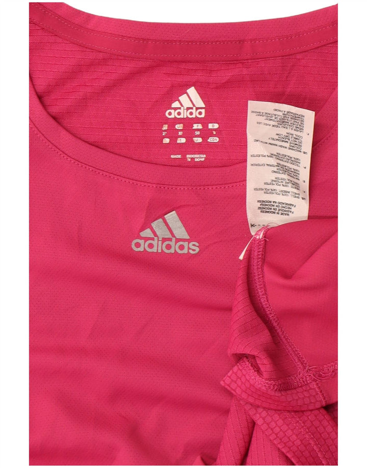 Adidas Damen T-Shirt Top UK 18 XL Rosa Polyester