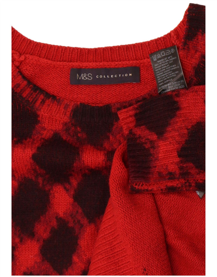 Marks & Spencer Damen-Pullover mit U-Boot-Ausschnitt, Gr. 8, Rot
