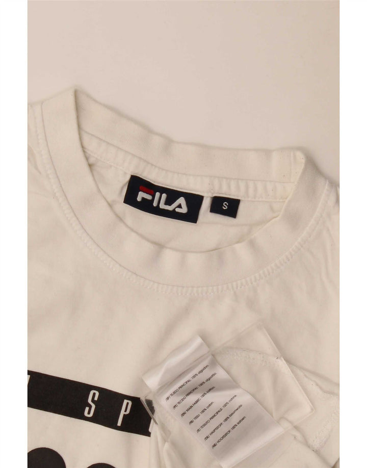 Fila Herren-T-Shirt mit Grafik, Größe S, weiße Baumwolle