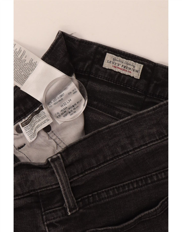 LEVI'S Herren Slim Jeans W32 L34 Graue Baumwolle