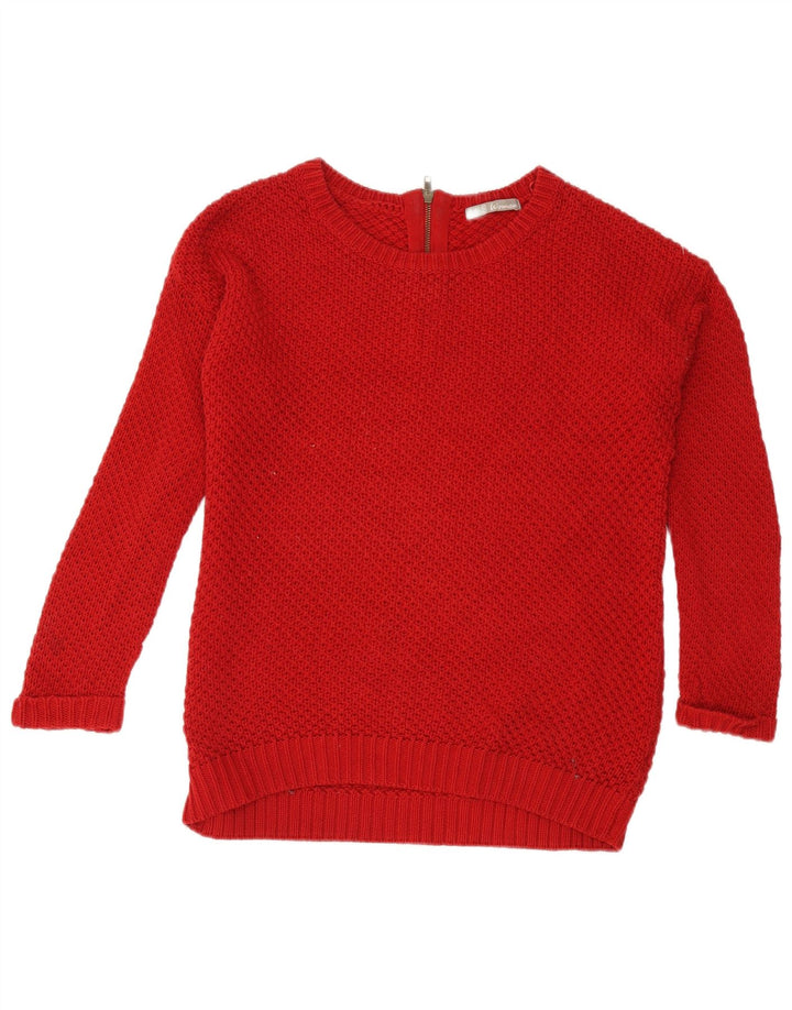 Marks & Spencer Damen-Pullover, übergroß, U-Boot-Ausschnitt, Gr. 10, Größe S, Rot