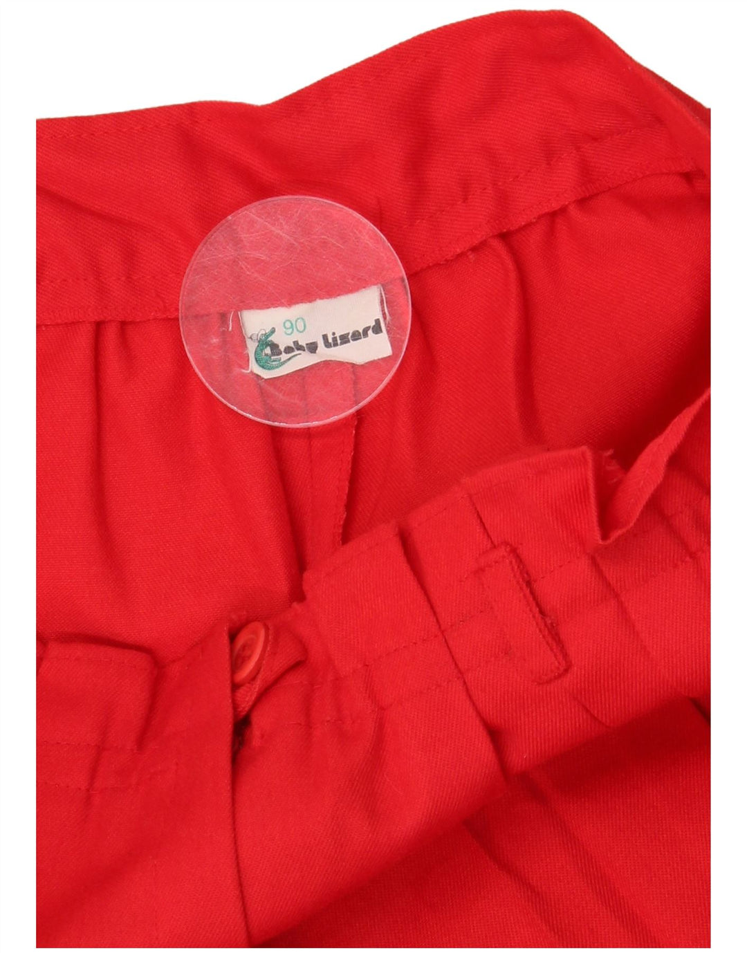 VINTAGE Capri-Hose mit hohem Bund für Damen, W28, L18, rotes Polyester