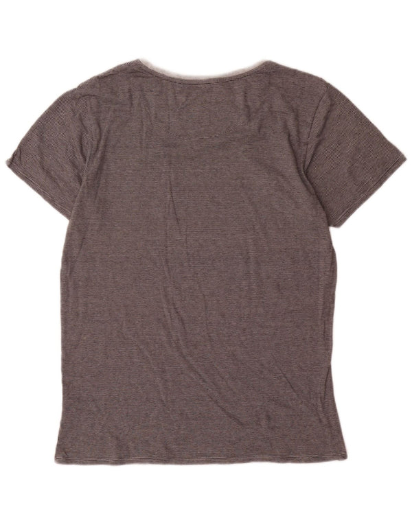 Billabong Mens Custom Fit T-Shirt Top aus mittelgrauer Nadelstreifen-Baumwolle