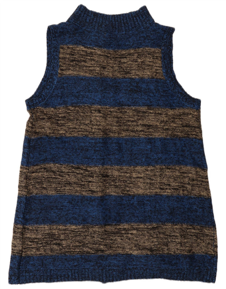 Marks & Spencer Damen Ärmelloser Cardigan-Pullover UK 14 Mittelblau