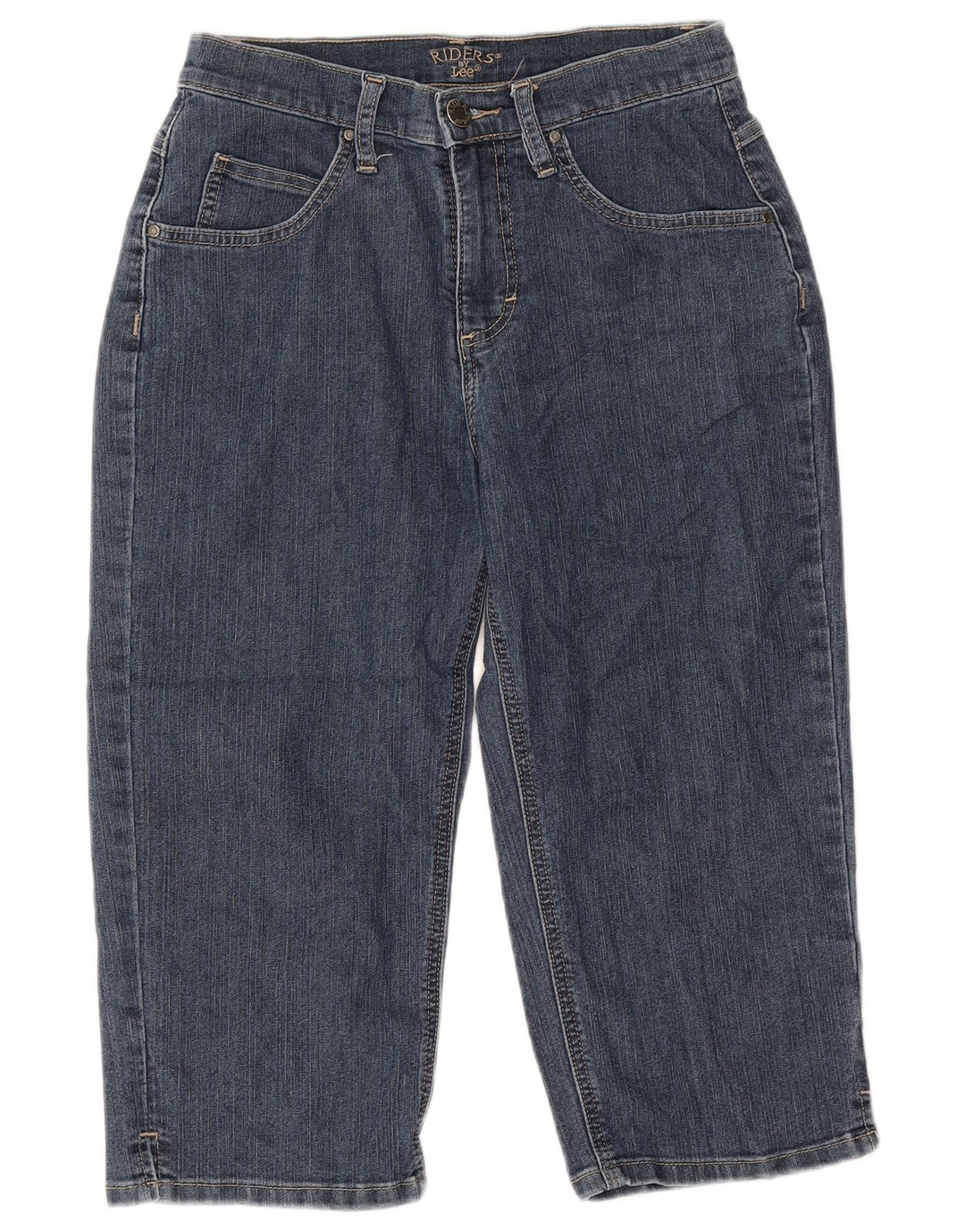 LEE Damen Riders Capri Jeans US 8 Medium W30 L18 Blaue Baumwolle