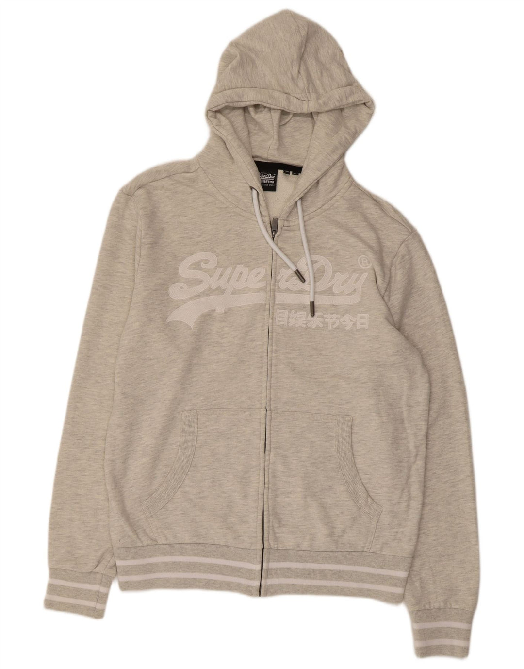 Superdry Herren Graphic Zip Hoodie Pullover XL Grau Baumwolle