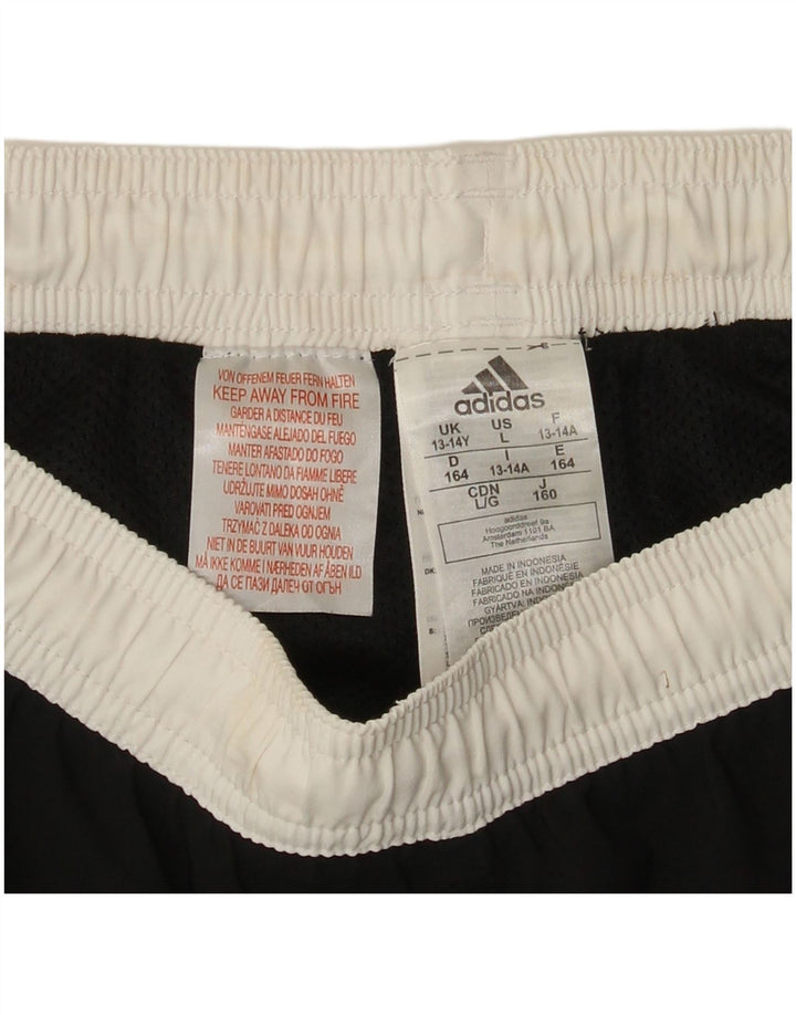Adidas Sportshorts für Jungen, 13–14 Jahre, schwarzes Colourblock-Polyester