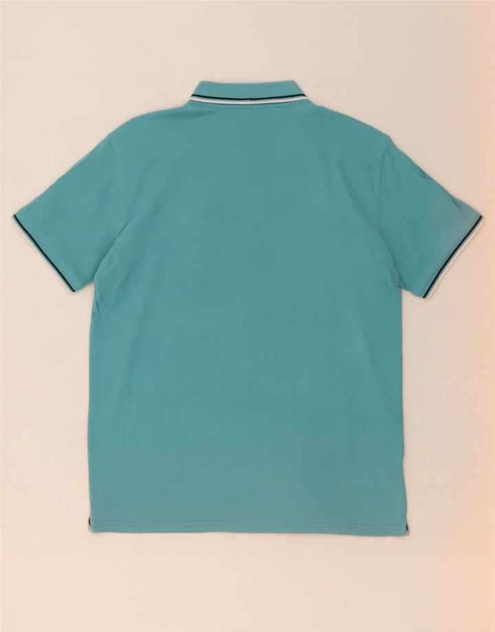 Champion Herren-Poloshirt aus mittelblauer, gestreifter Baumwolle