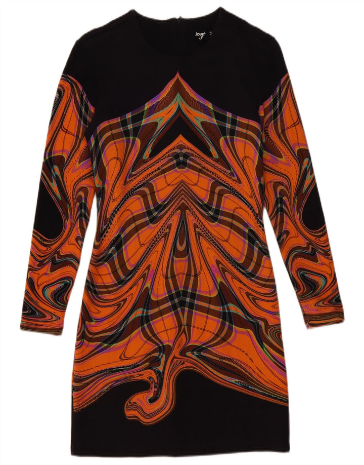 Desigual Damen Etuikleid mit abstraktem Muster UK 12 Medium Schwarz