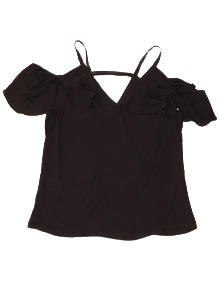 BCBGMAXAZRIA Damen Schulterfreies Top UK 2 2XS Schwarz Polyester