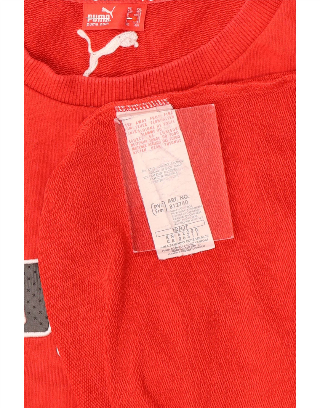 Puma Herren Grafik Sweatshirt Pullover 2XL Rot Baumwolle