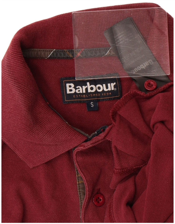 Barbour Herren-Poloshirt, klein, Burgunderrot, Baumwolle