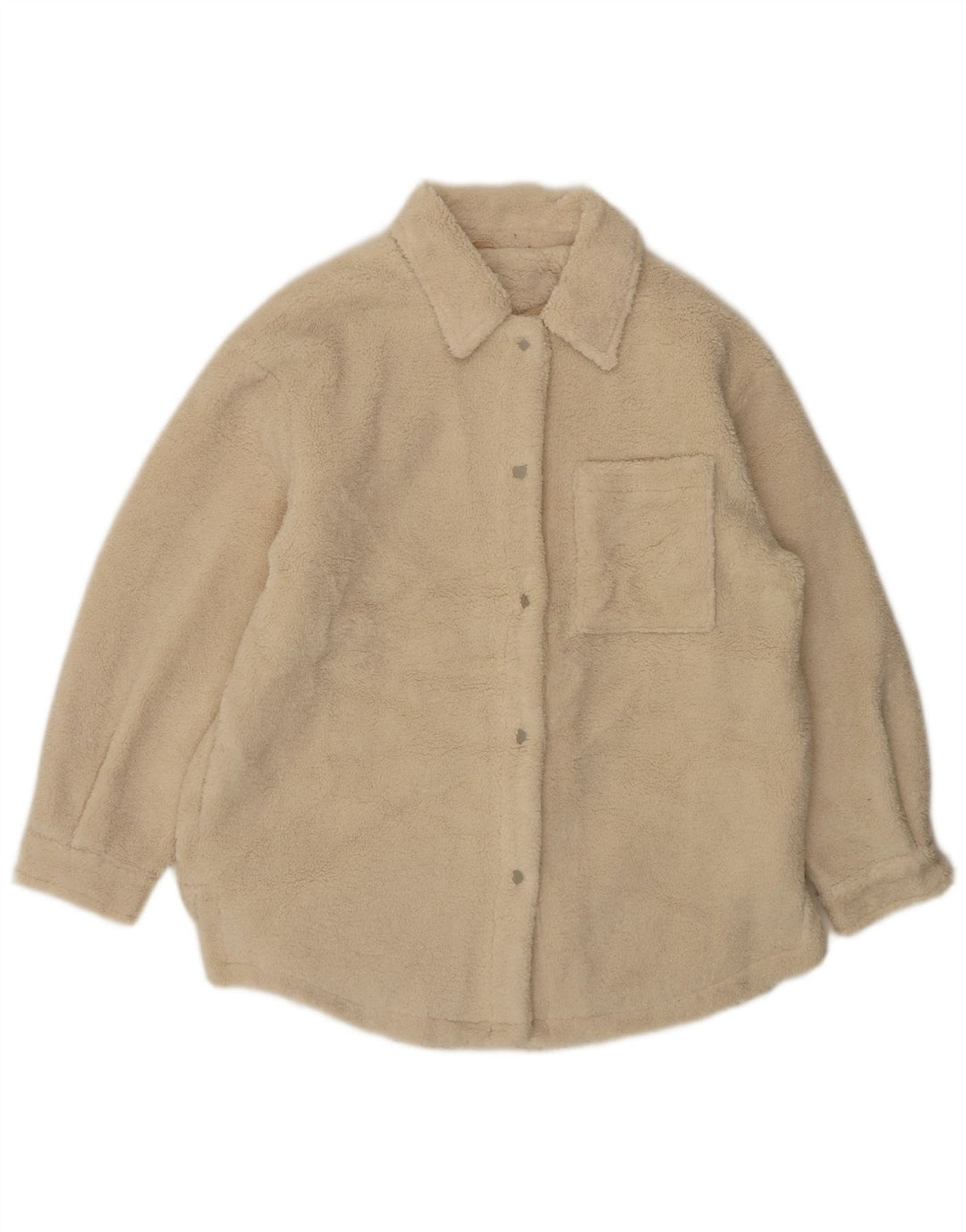 Topshop Damen-Fleecejacke in Übergröße, UK 10, Größe S, Beige, Polyester