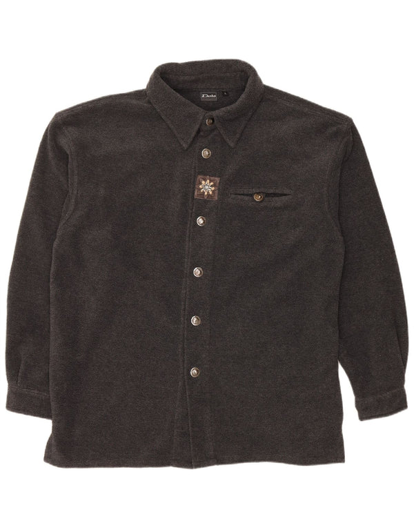 DANILO Herren Overshirt Fleece-Hemd UK 40 Large Grau Polyester