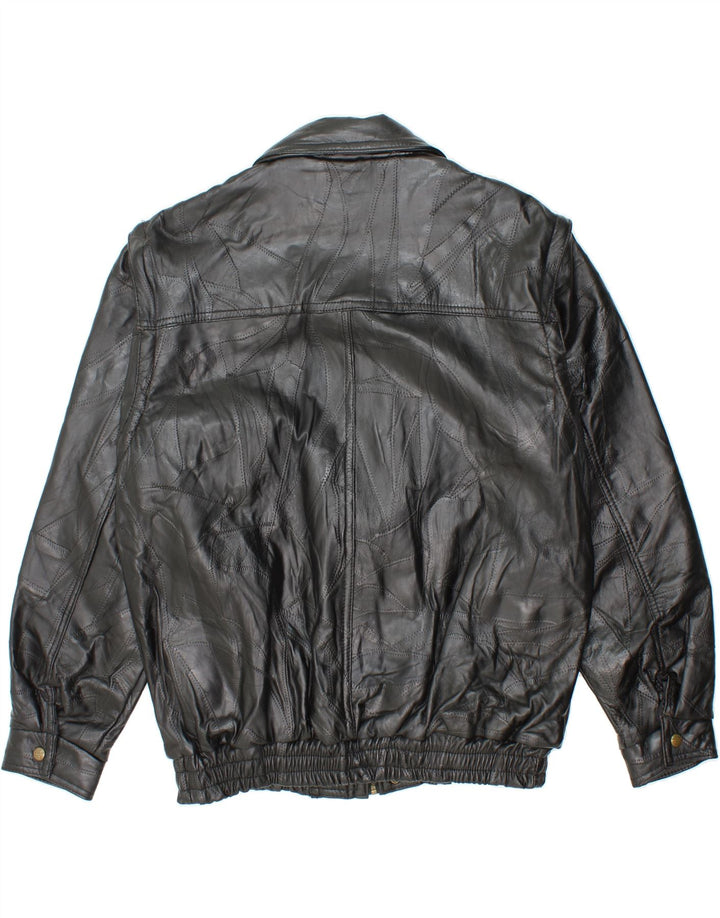 VINTAGE Herren Lederjacke UK 40 Großes schwarzes Leder