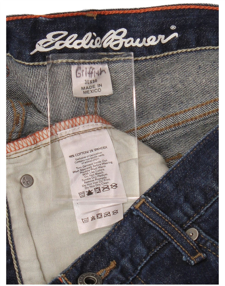 EDDIE BAUER Herren Straight Jeans W30 L27 Marineblau Baumwolle