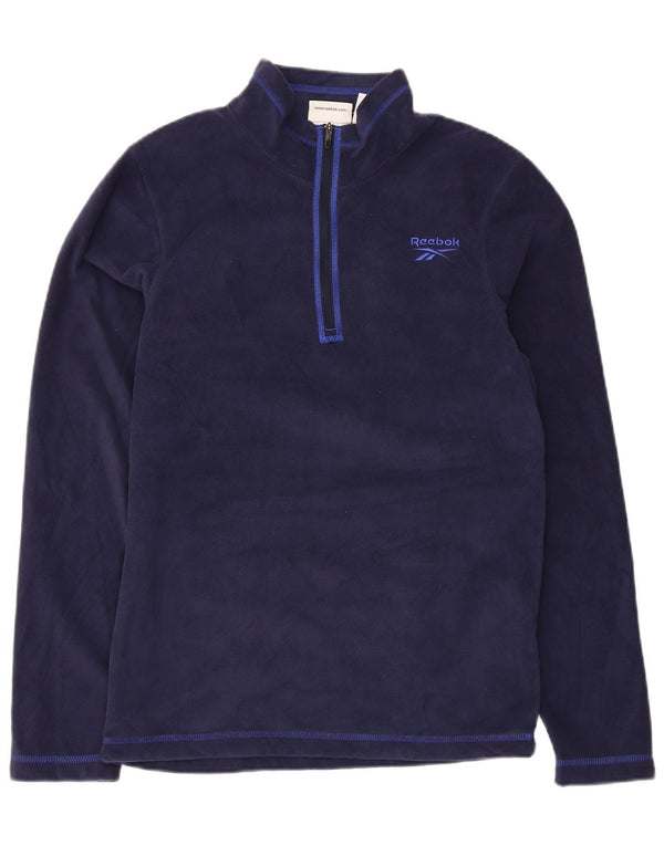 Reebok Herren-Fleecepullover mit Reißverschluss, mittelgroß, Marineblau, Polyester, Sport