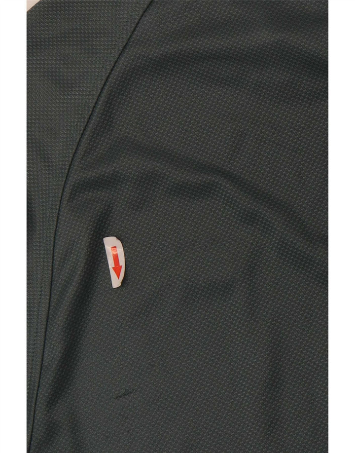 Nike Herren-T-Shirt-Oberteil aus mittelgrünem Colourblock-Polyester