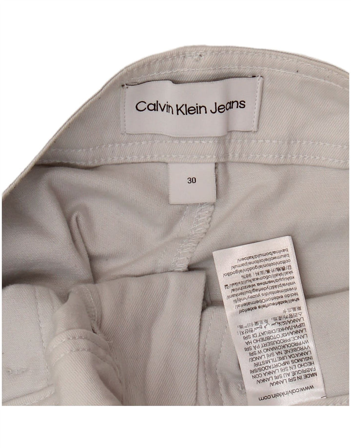CALVIN KLEIN Herren Jogger Cargohose W30 L28 Weiße Baumwolle