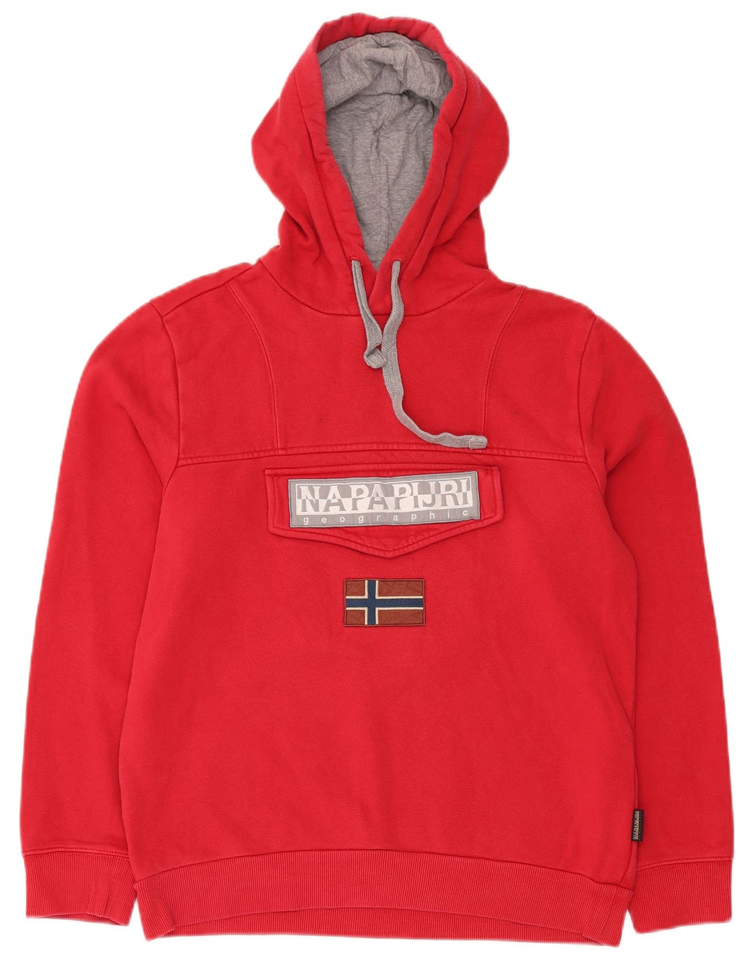 NAPAPIJRI Herren-Kapuzenpullover mit Grafik, mittelrote Baumwolle