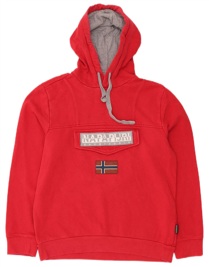 NAPAPIJRI Herren-Kapuzenpullover mit Grafik, mittelrote Baumwolle