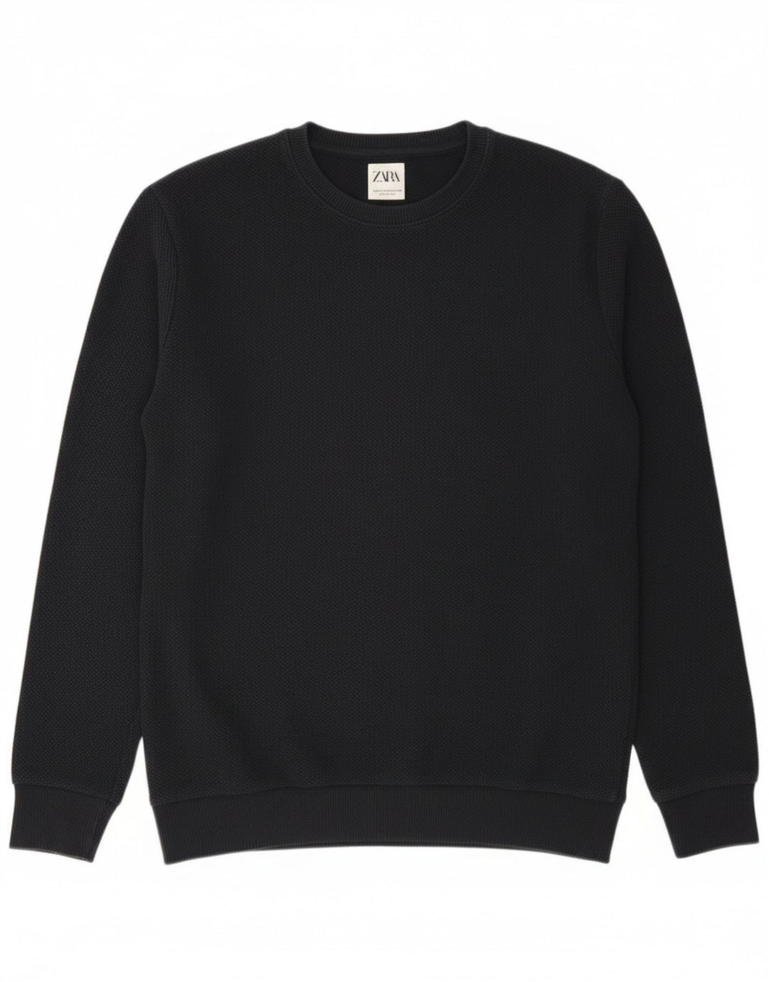 Zara Herren-Pullover mit Rundhalsausschnitt, mittleres marineblaues Polyester