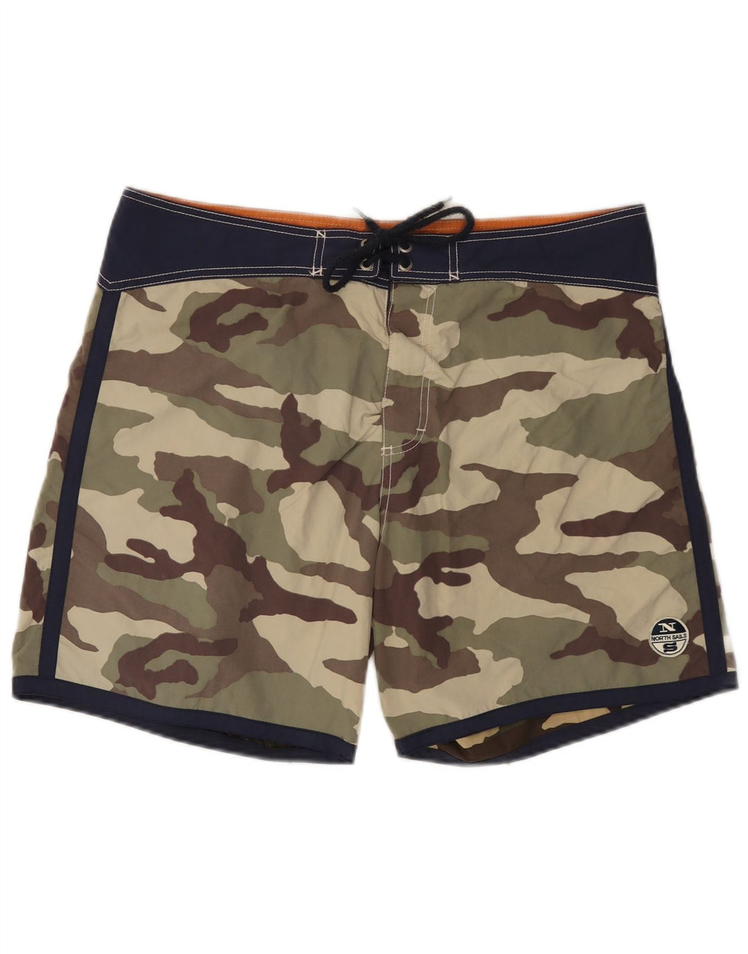 North Sails Herren-Badeshorts, groß, Khaki, Camouflage, Polyamid