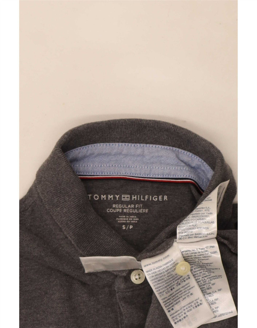 Tommy Hilfiger Herren-Poloshirt mit normaler Passform, kleine graue Baumwolle