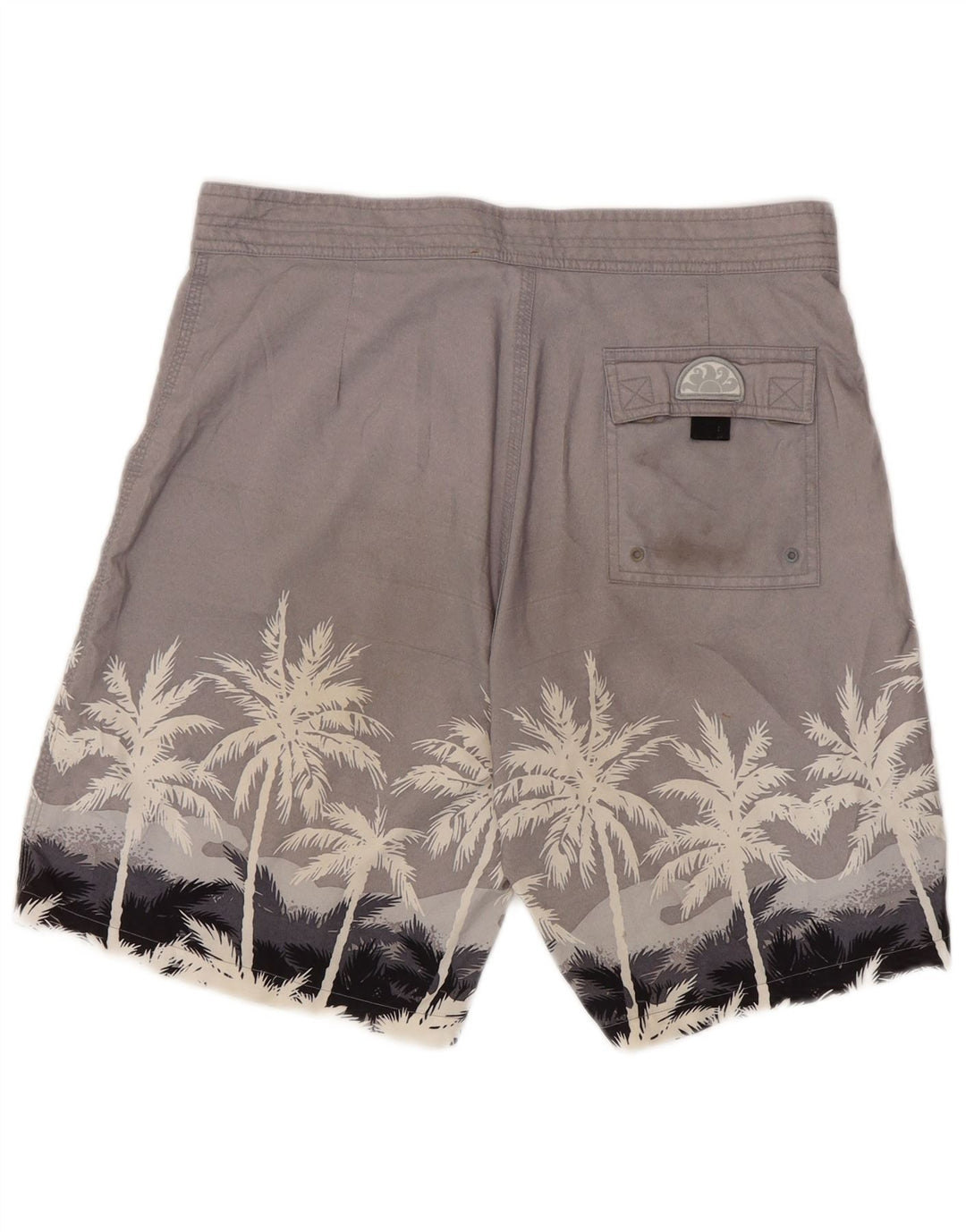 Sundek Herren-Badeshorts, groß, grau, geblümt, Polyester
