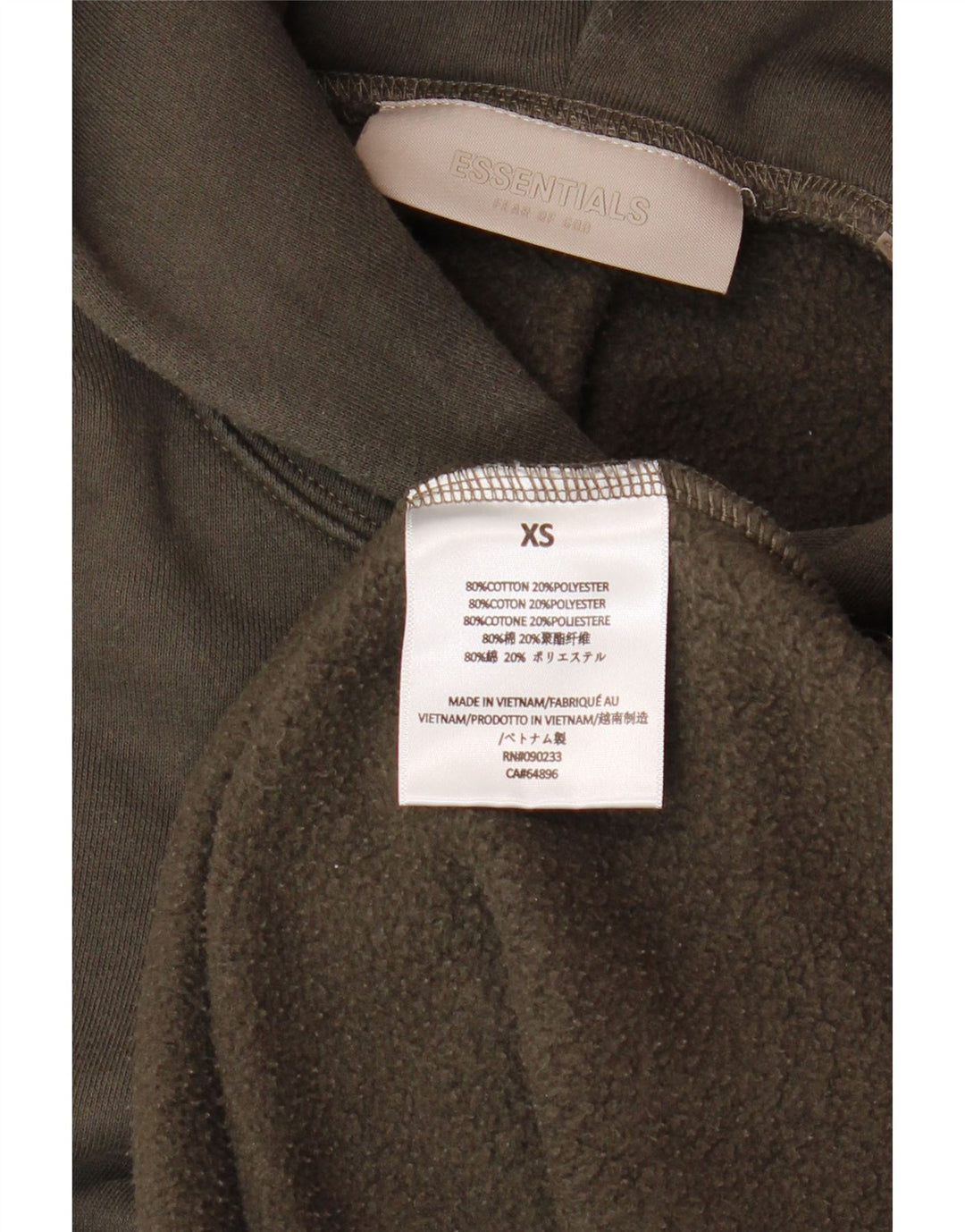 ESSENTIALS Herren-Kapuzenpullover mit lockerer Passform, XS, braune Baumwolle