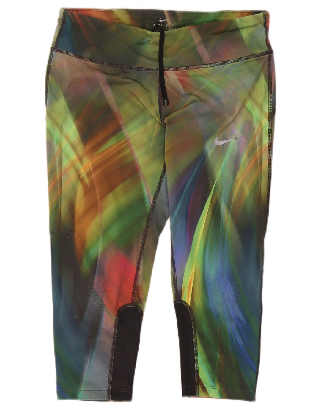 Nike Womens Dri Fit Capri Leggings UK 14 Medium Mehrfarbig Tie Dye