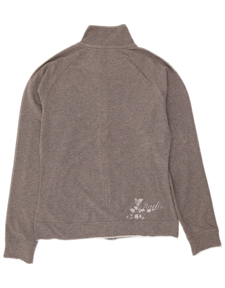NIKE Womens Tracksuit Top Jacket UK 10/12 Medium Grey Cotton